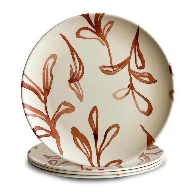 Nook Theory 4 Pack Reusable Bamboo Plates - Non-Toxic Toddler and Kids Plate, Dishwasher Safe, Not Microwavable Dinnerware (Wildflower 10")