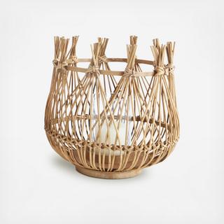 Bamboo Candle Holder with Glass Insert