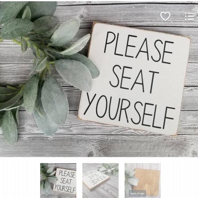 Please seat yourself- Etsy