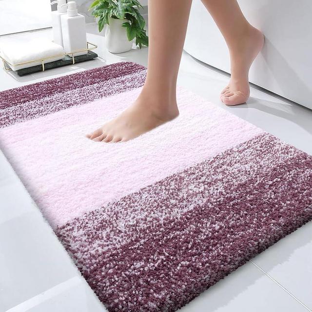 OLANLY Bathroom Rugs Mat 30x20, Extra Soft Absorbent Microfiber Bath Rugs, Rubber Backing, Quick Dry, Machine Washable Bath Mats for Bathroom Floor, Tub, Shower and Home Decor Accessories, Mauve