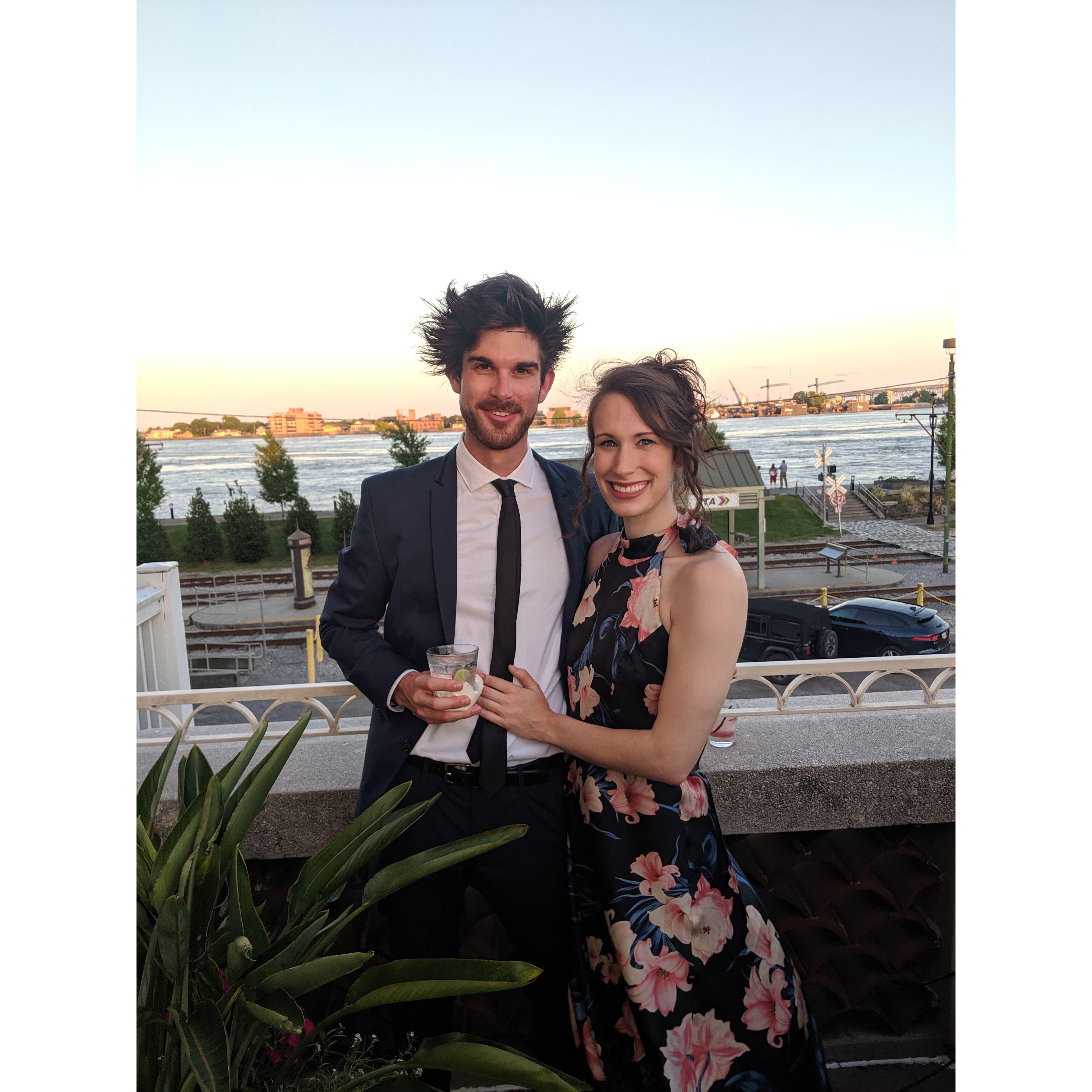 A classic photo of Emily looking wonderful and Drew looking unkempt