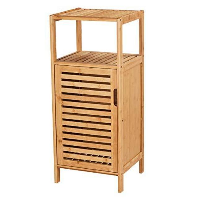 VIAGDO Bathroom Floor Cabinet, Wooden Storage Organizer Unit with Single Door and Shelf, Free Standing Kitchen Cupboard, Console Sofa Side Table for Living Room/Hallway/Bedroom/Kitchen