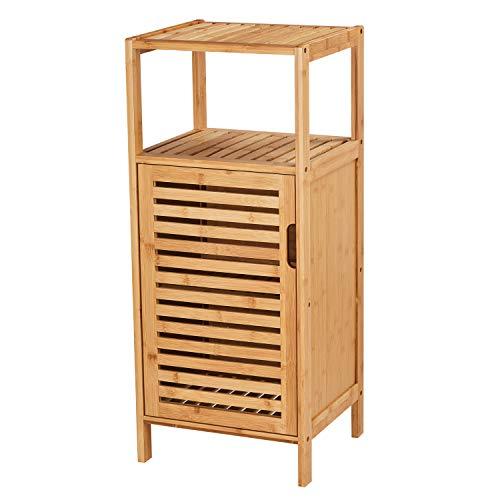 VIAGDO Bathroom Floor Cabinet, Wooden Storage Organizer Unit with Single Door and Shelf, Free Standing Kitchen Cupboard, Console Sofa Side Table for Living Room/Hallway/Bedroom/Kitchen