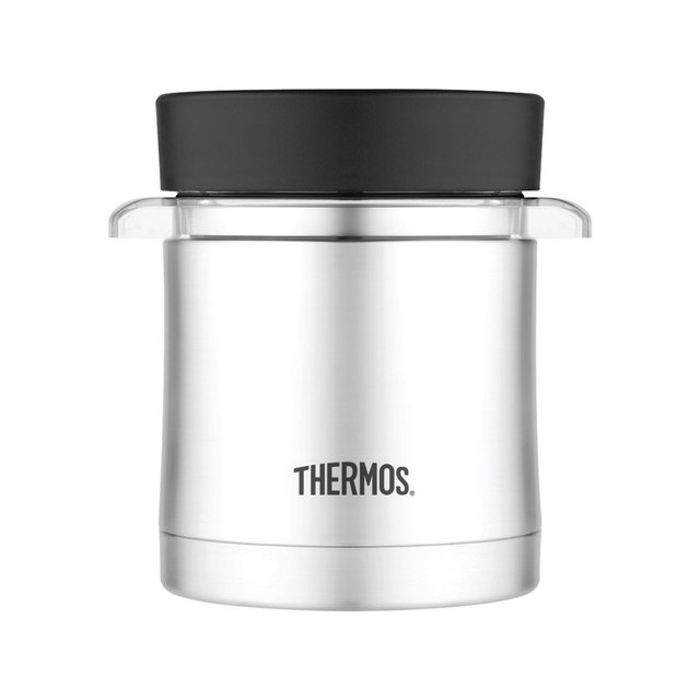 Thermos 12 oz. Stainless Steel Food Jar w/ Microwavable Container - Silver/Black