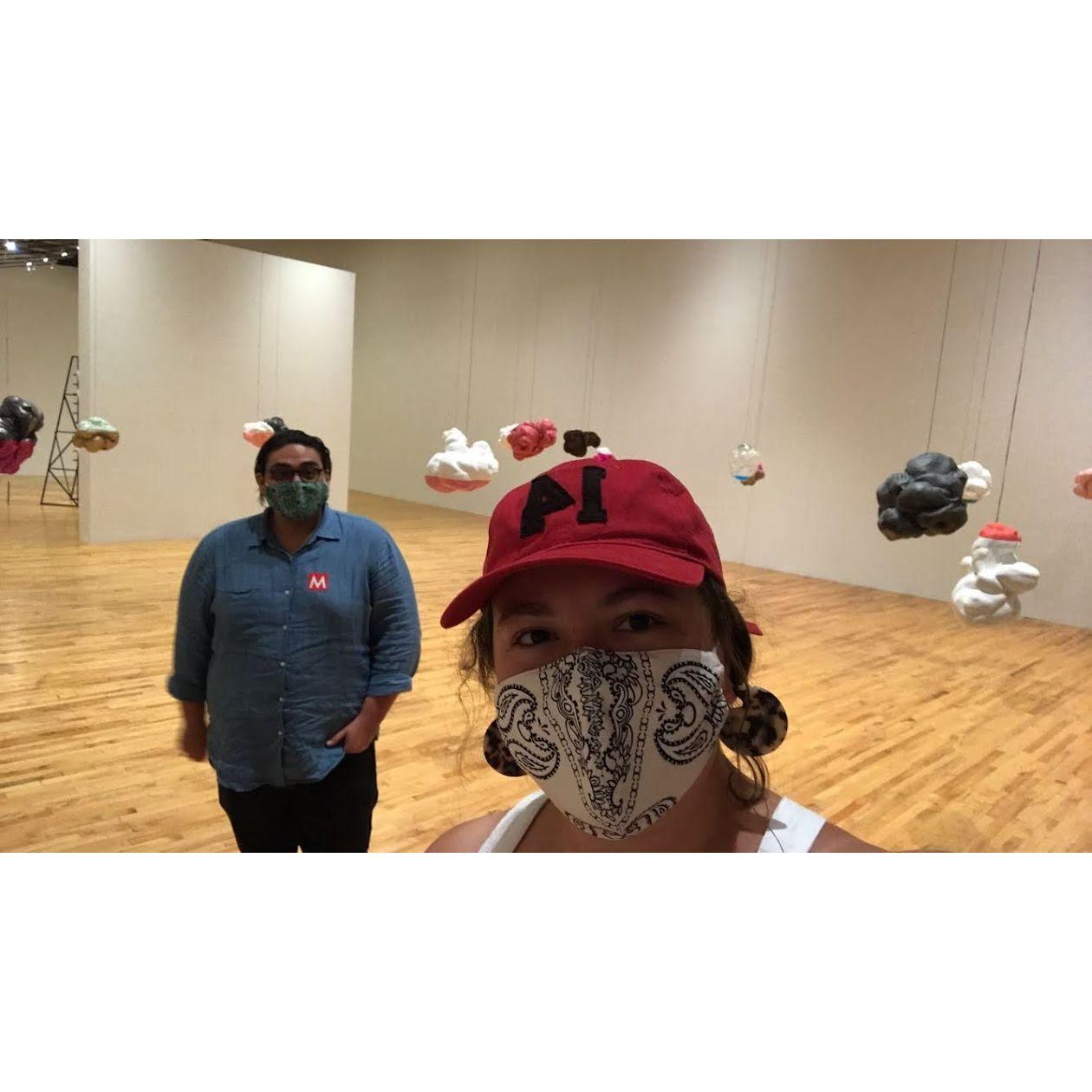 Our first trip to the Berkshires together, visiting Mass MoCA in matching masks ;)