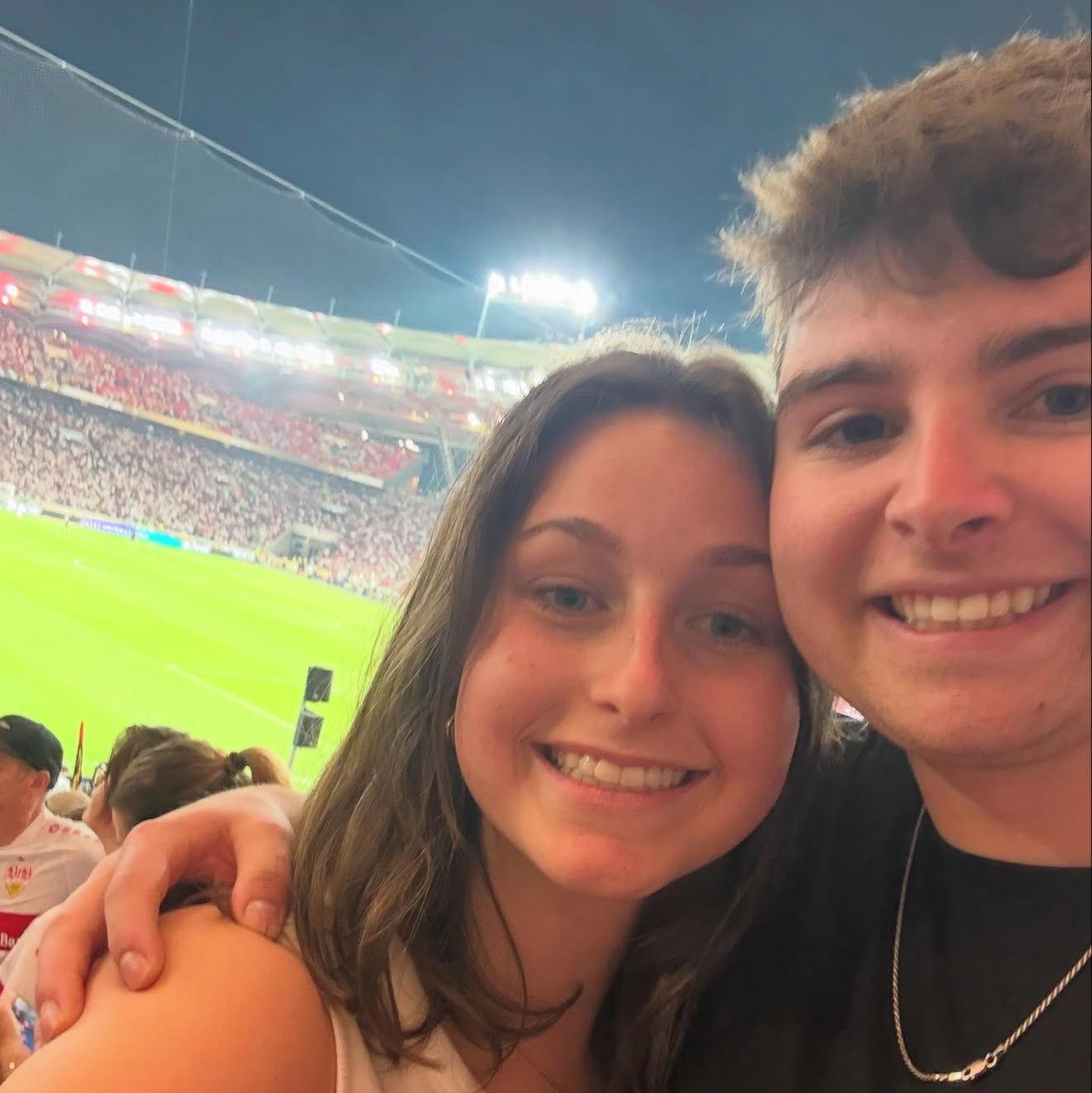 We had such a blast at a soccer game in Stuggart, Germany!