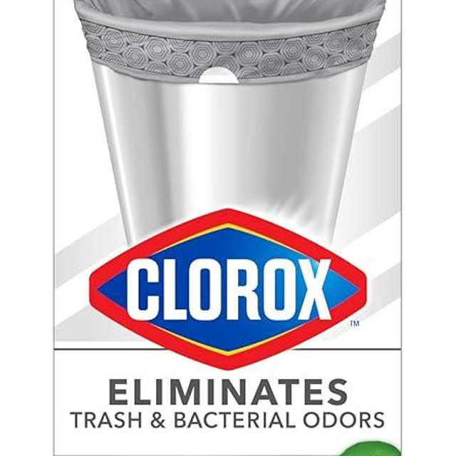 Glad Small Drawstring Trash Bags with Clorox, 4 Gal, Lemon Fresh Bleach, 34 Ct (Package May Vary)