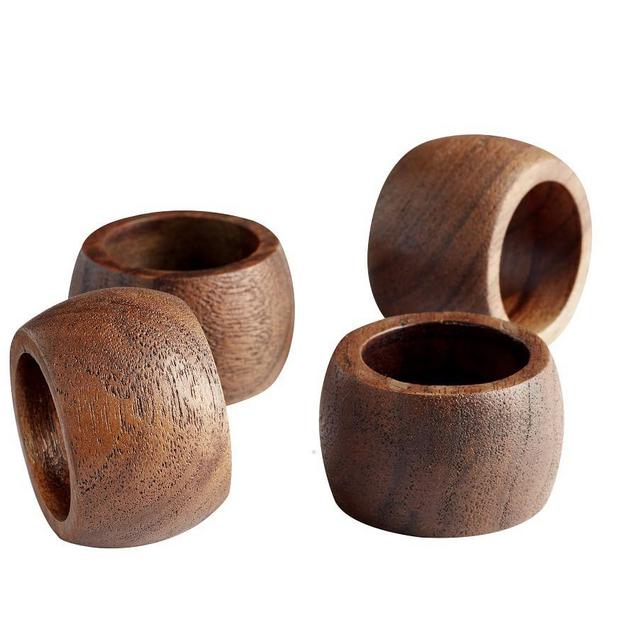 Chateau Wood Napkin Ring, Set of 4