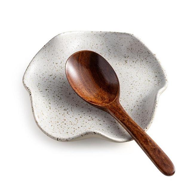 Miamolo Spoon Rest for Kitchen Counter, 5.3" Ceramic Spoon Holder for Stove Top, Cute Coffee Spoon Rest, Modern Kitchen Spoon Holder for Multiple Utensils, Farmhouse Home DéCor, Housewarming Gift