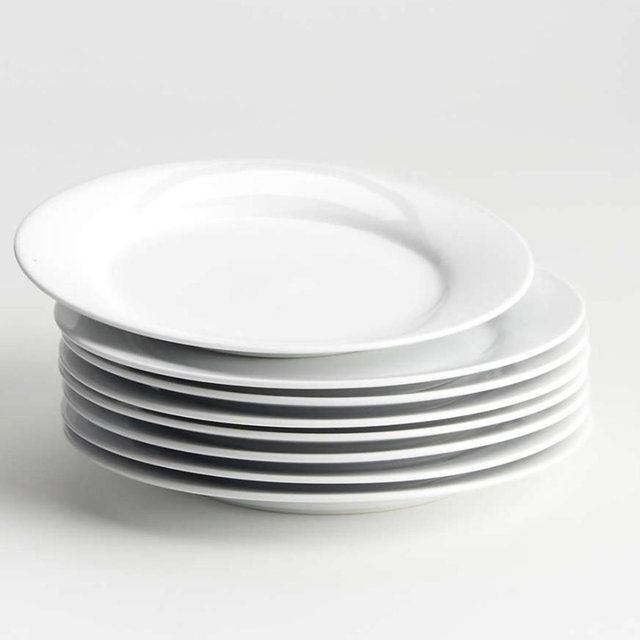 Aspen Rimmed Porcelain Salad Plates, Set of 8