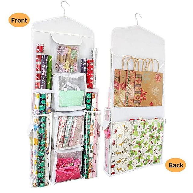 mDesign Tall Gift-Wrapping Paper Storage Box with Handles, Holder for  Christmas and Holiday Organizer Container - Removable Lid for Rolls of  Wrap