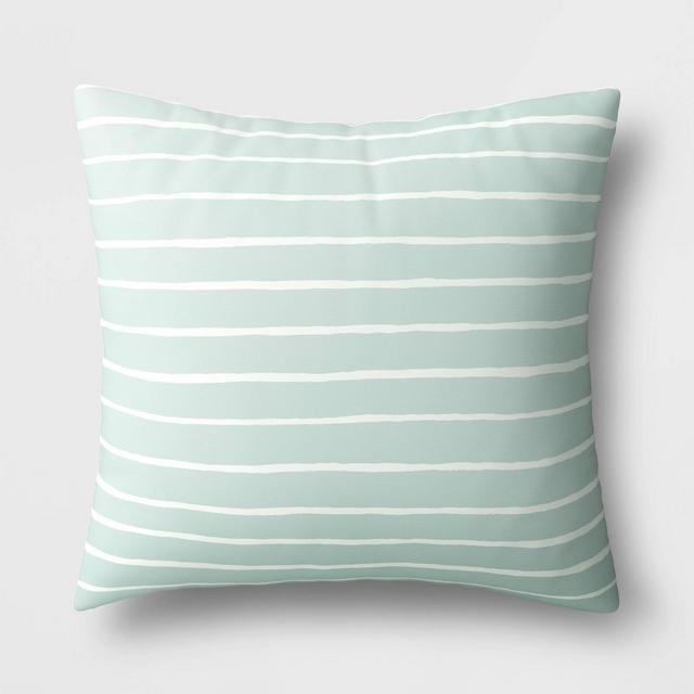 Outdoor Throw Pillow Striped Mint Green - Room Essentials™