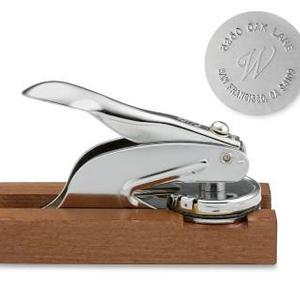 Personal Embosser with Stand, Round Address with Initial