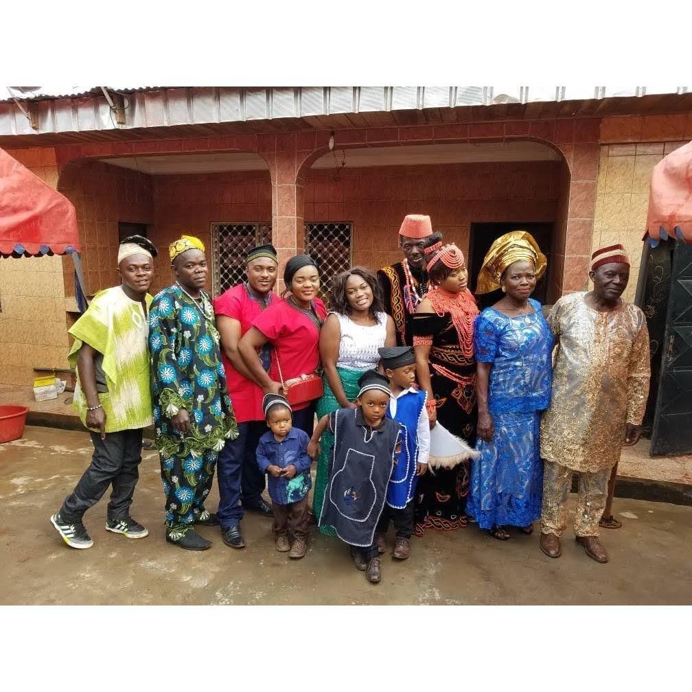 Claudia's family after our traditional ceremony in Cameroon