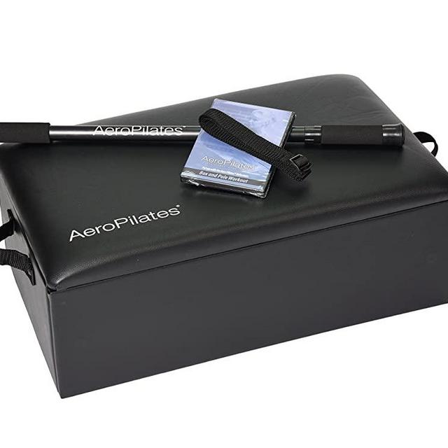 AeroPilates Box & Pole | Reformer Accessory for Exercises That Advance Range of Motion, Flexibility & Strength, Black