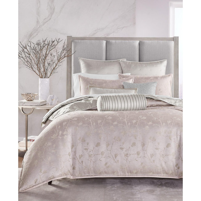 Hotel Collection Sakura Blossom Greylac Duvet Cover Set, Full/Queen, Exclusively at Macy’s
