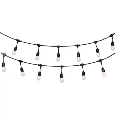 Portfolio 24-ft 12-Light (No Shade) Plug White Outdoor Incandescent String Lights