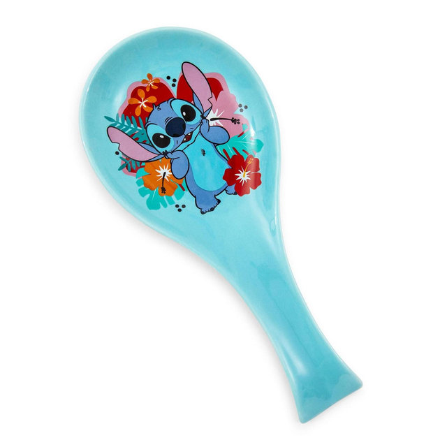 Silver Buffalo Disney Lilo & Stitch Hibiscus Flowers Ceramic Spoon Rest Holder