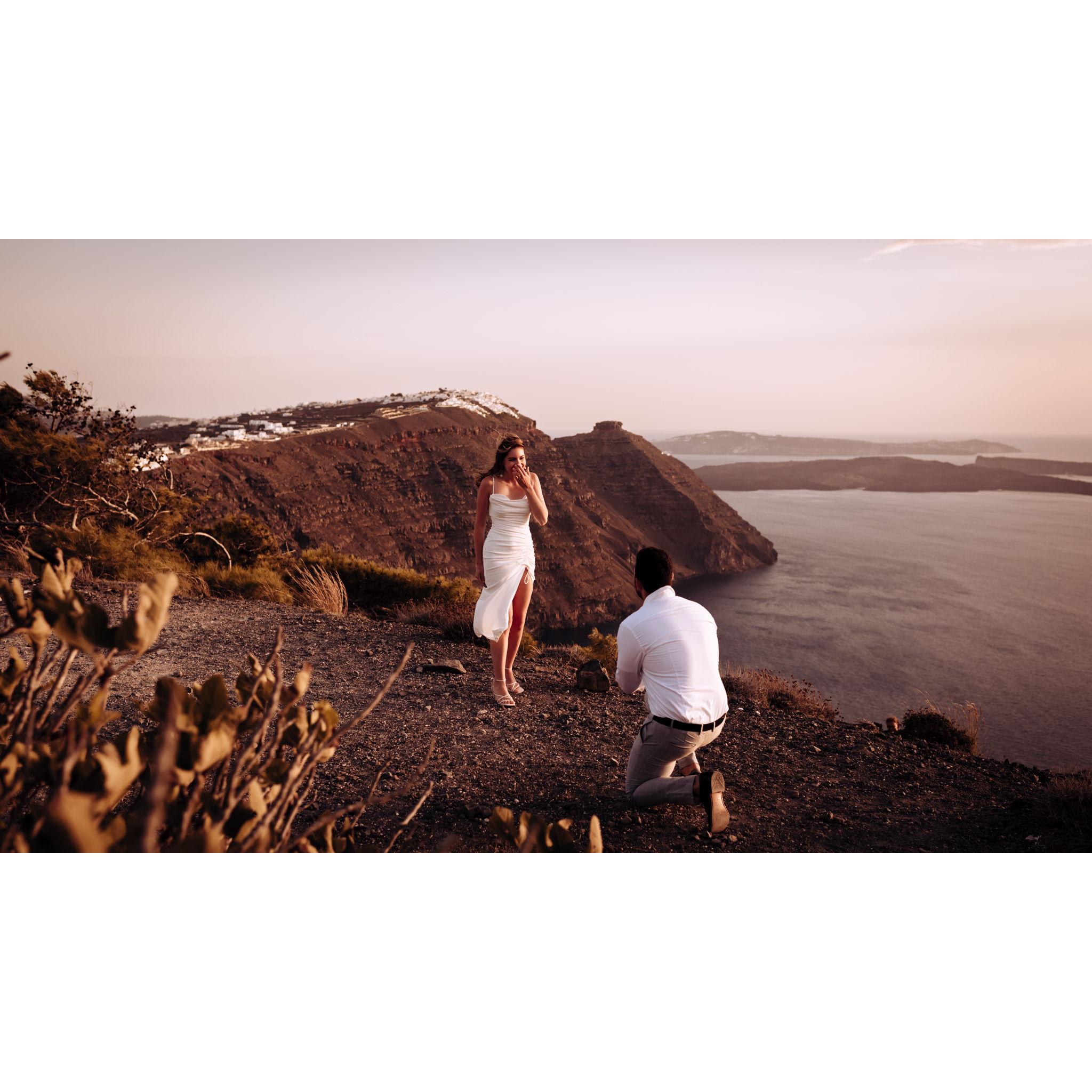 Proposal in Santorini, Greece