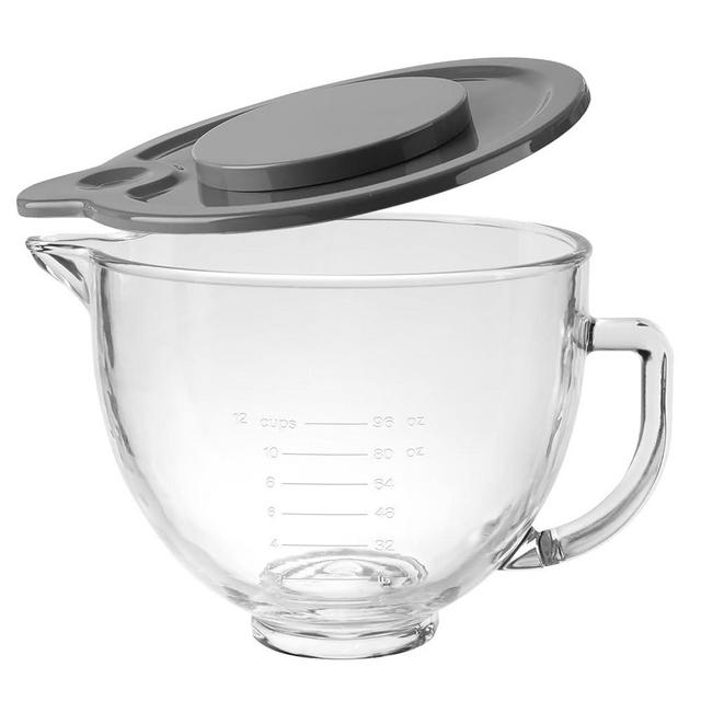 Glass bowl for KitchenAid Stand Mixer,5 quart,Glass mixing bowl replacement for KitchenAid 4.5 and 5 Quart Tilt-Head Stand Mixers with Measurement Markings