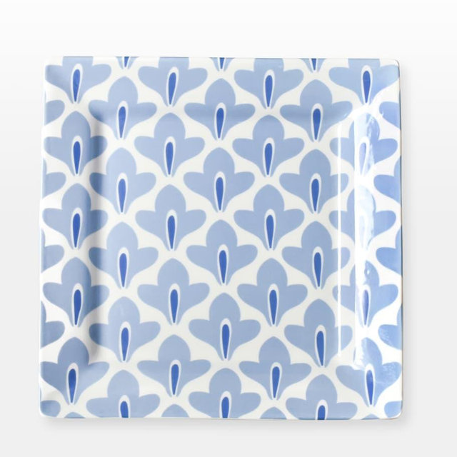 Coton ColorsIris Blue Sprout Square Platter