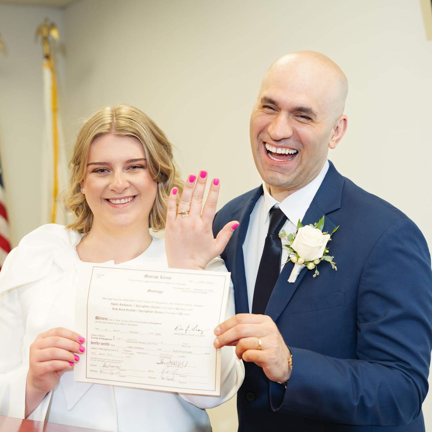 Right after we officially tied the knot!