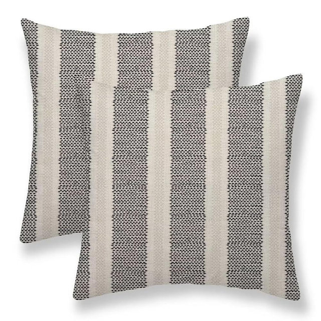 Sunshineyan Black Polka Dot Pillow Covers 18 x 18 Inch Set of 2 Boho Striped Decorative Outdoor Throw Pillow Covers Linen Modern Geometry Cushion Cases for Home Sofa Couch Living Room Decor