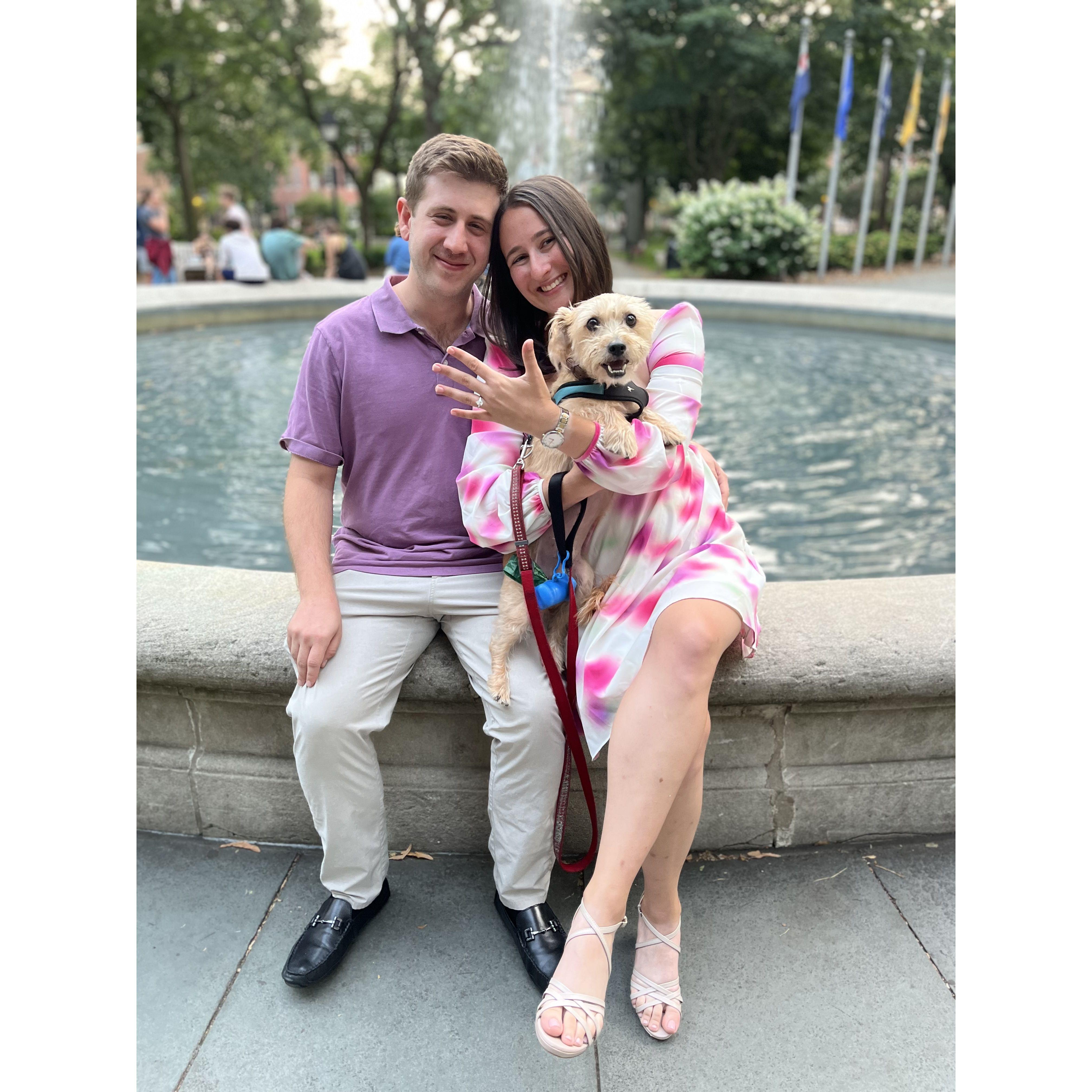 Jay's proposal in Washington Square Park on August 19th, 2023!