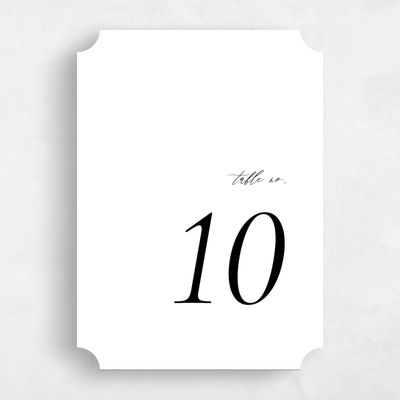 White Ticket Wedding Table Number - Seville