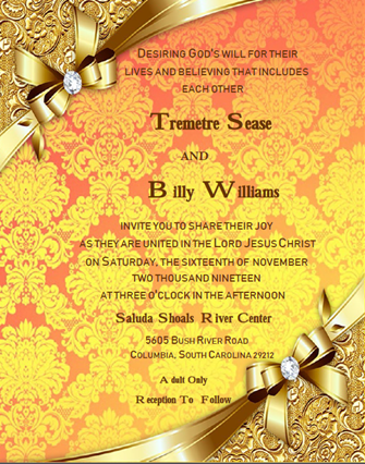 The Wedding Website of Tremetre Sease and Billy Willams