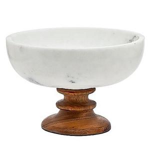 Godinger 10-Inch Marble Bowl with Wood Base