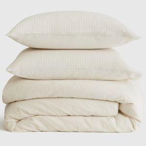 Organic Luxe Waffle Duvet Cover Set in Undyed