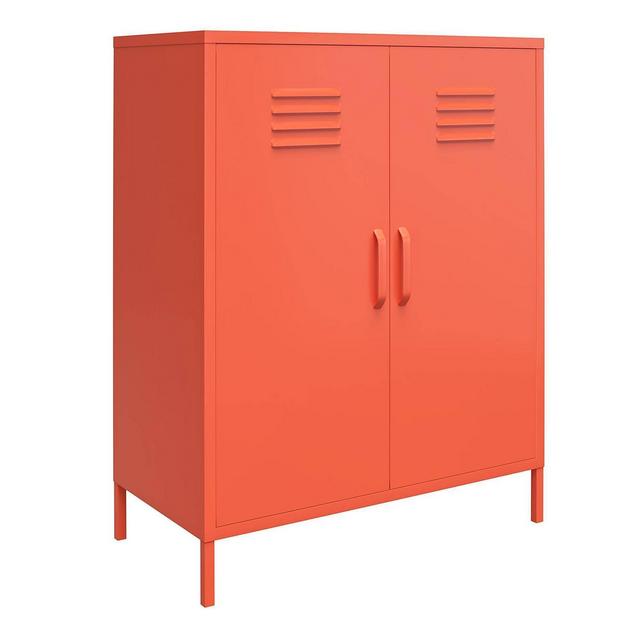 2 Door Cache Metal Locker Storage Cabinet Orange - Novogratz