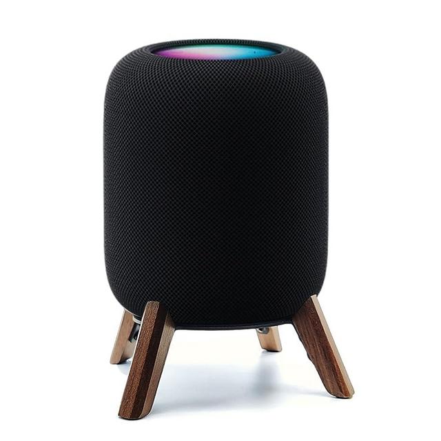 Real Wood Stand for Homepod 2nd gen (2023 Released), Wooden Holder with Metal Frame for Better Sound,Sturdy Stable Mount with Anti-Slip Protects Apple Home pod 2nd Smart Speaker (Walnut)