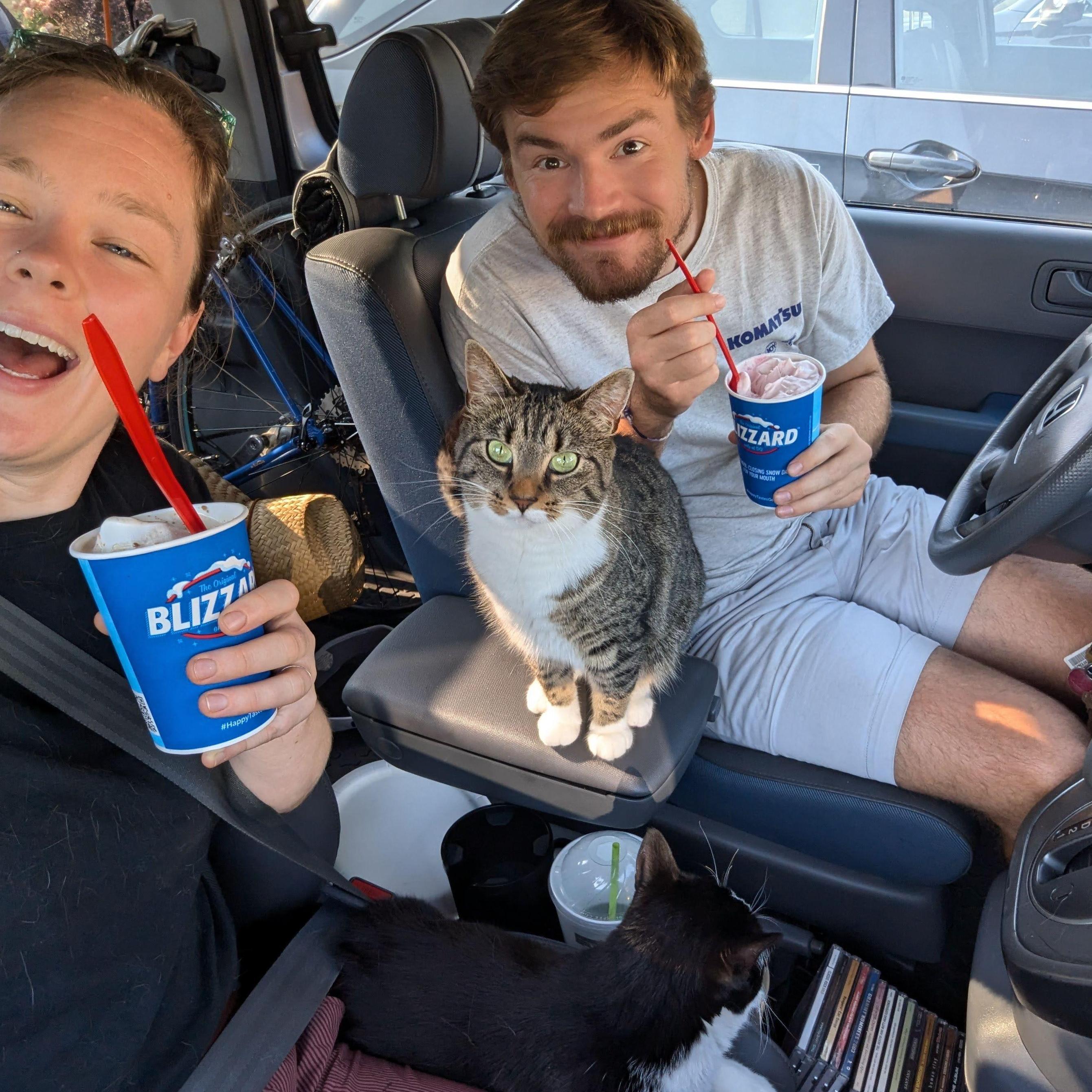 Sometimes we take Bobo and Chip on rides... to Dairy Queen.