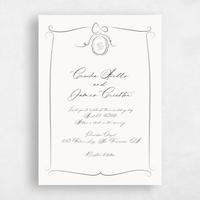 Beige Wedding Invitation - Lucille Portrait