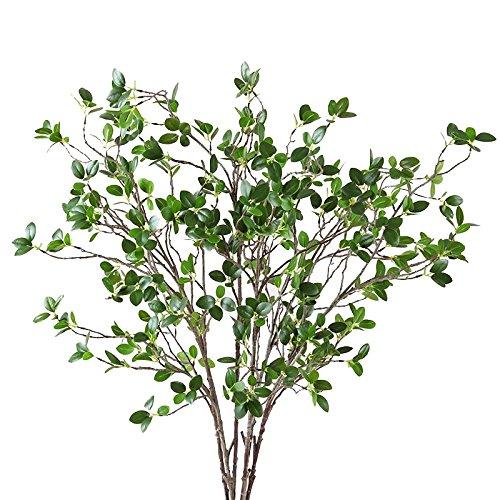 Htmeing Artificial Eucalytus Green Branches Faux Ficus Twig Home Office Shop Decoration (5 pcs)