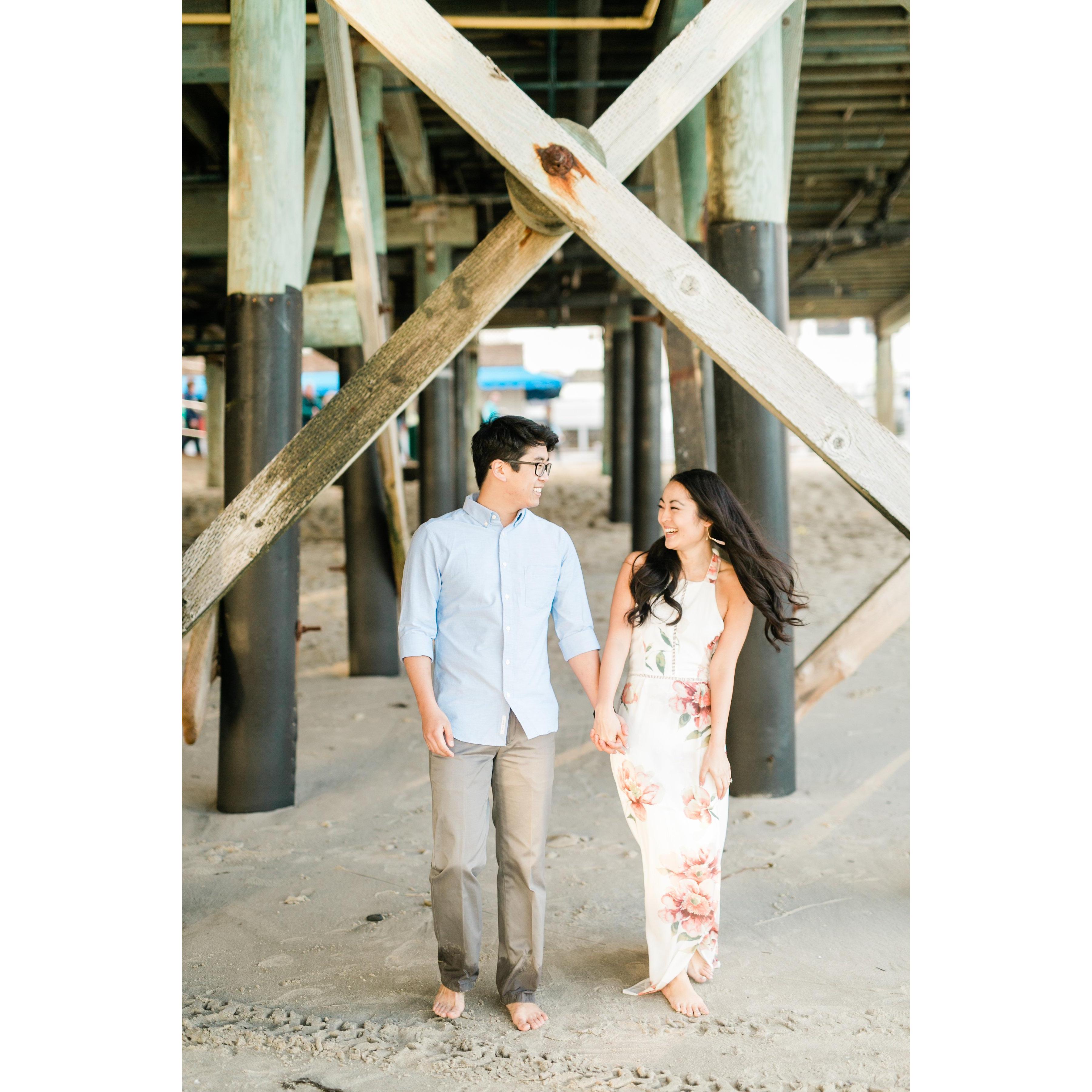 Beaming as we look forward to the beginning of our lives together!