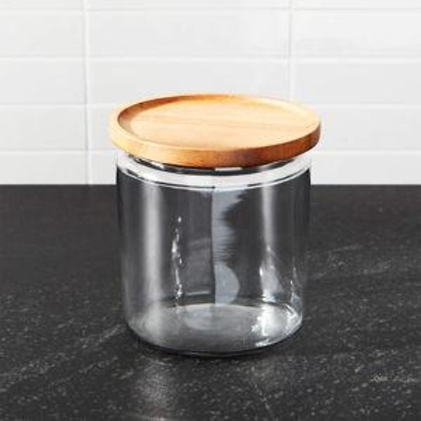 Wood Glass Jar | Medium 64oz