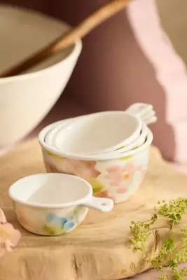 Watercolor Stoneware Measuring Cups, Set of 4