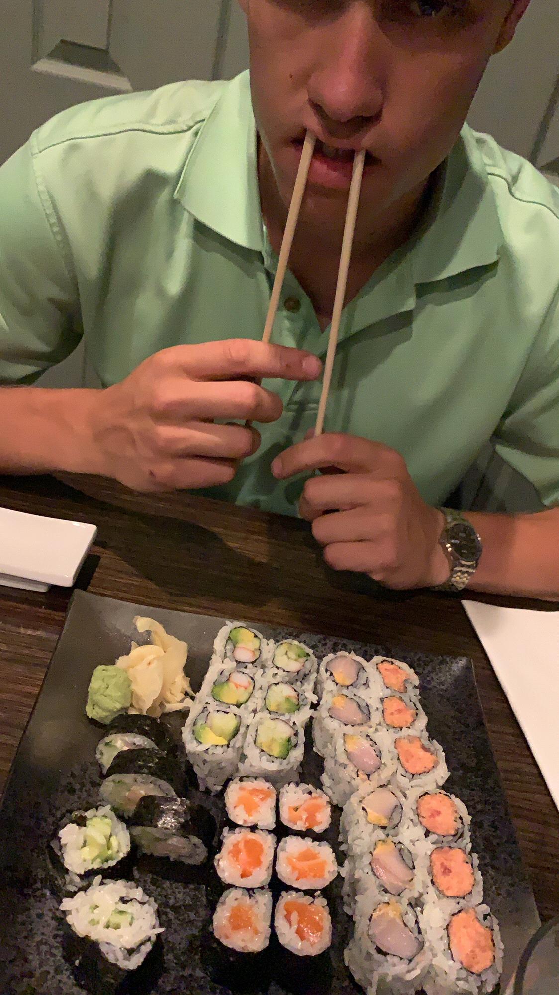 First time Carol ate sushi.