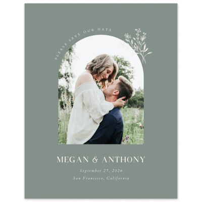 Deep Sage, Green Wedding Digital Save the Date - Bellisi Photo