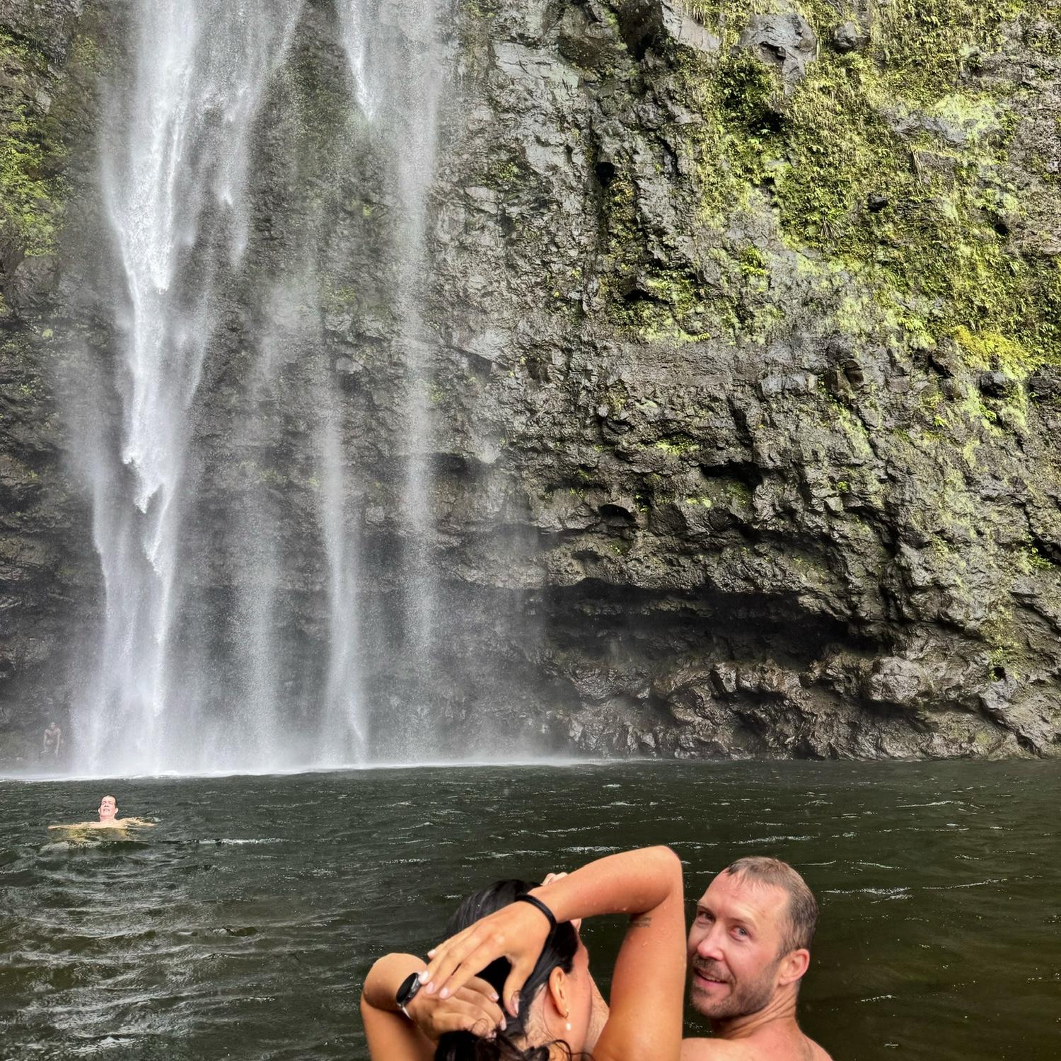 May 27 2025– On our trip to Kauai, Hawaii, we hiked up to a waterfall, Hanakapiai, off the Napali Coast.