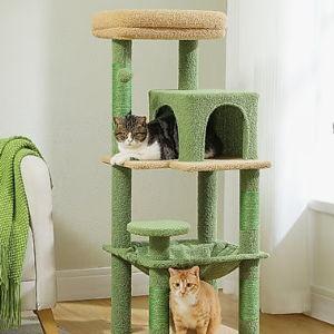 PAWZ ROAD 45.7-in Large Hammock Polyester Cat Tree & Condo, Medium, Green - Chewy.com