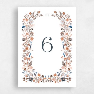 Blue Wedding Table Number - Spasso