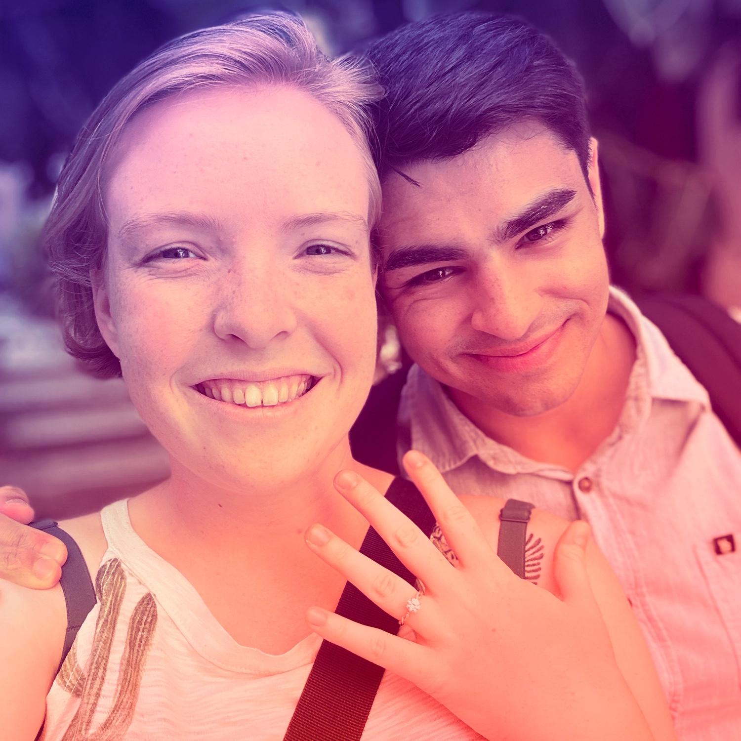 Our main engagement photo with the proposal ring.
