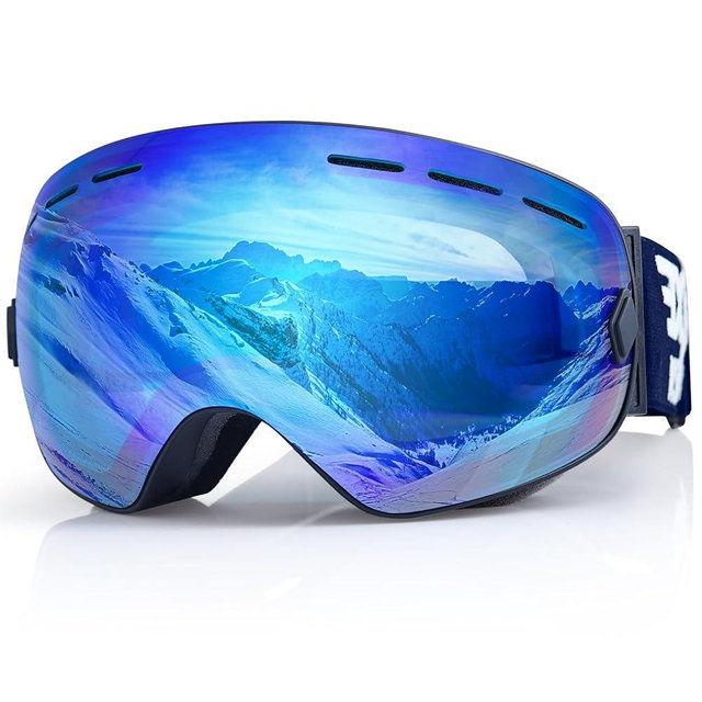 EXP VISION Snowboard Ski Goggles Men Women Youth, Anti Fog OTG Winter Snow Goggles Spherical Detachable Lens
