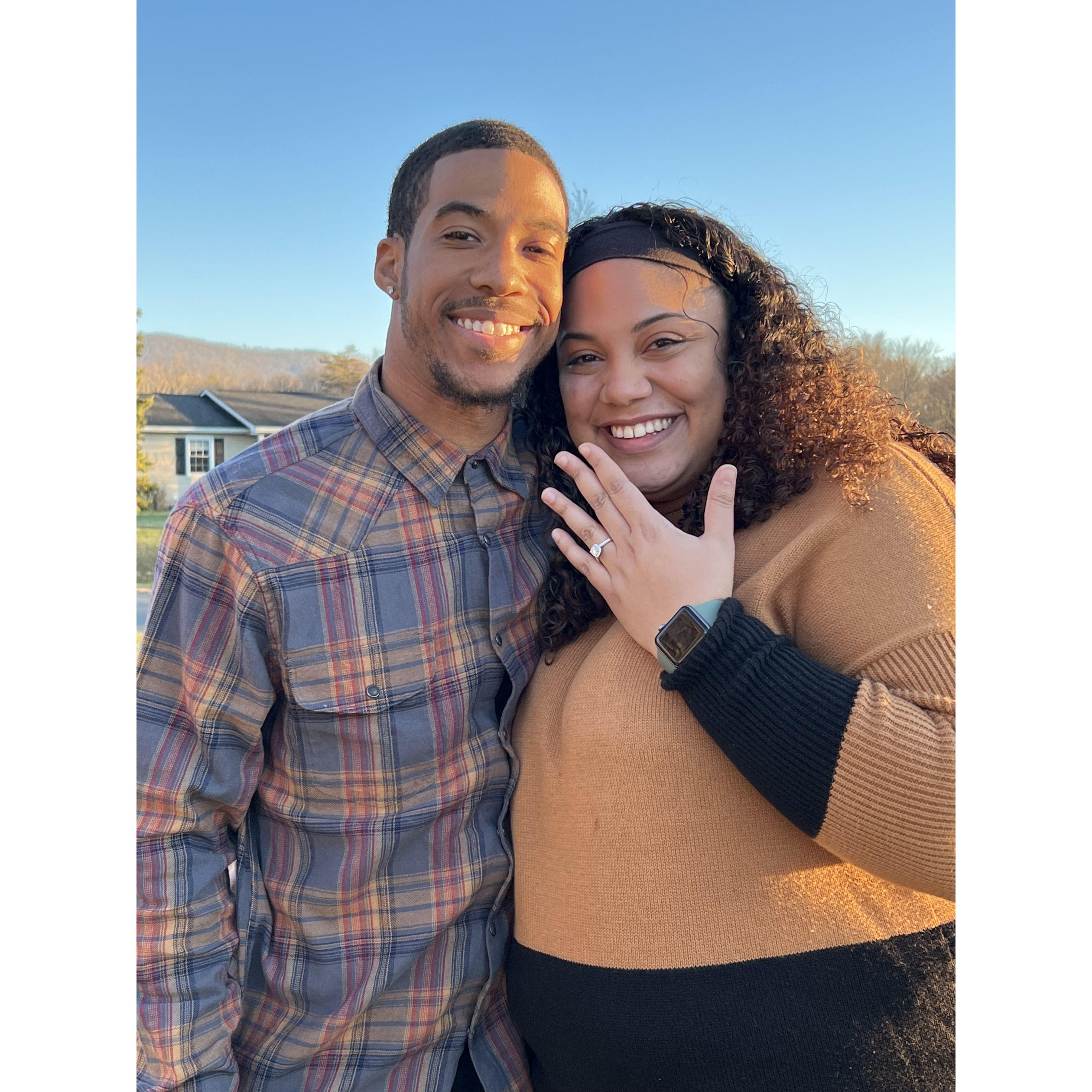 Moments after saying yes!