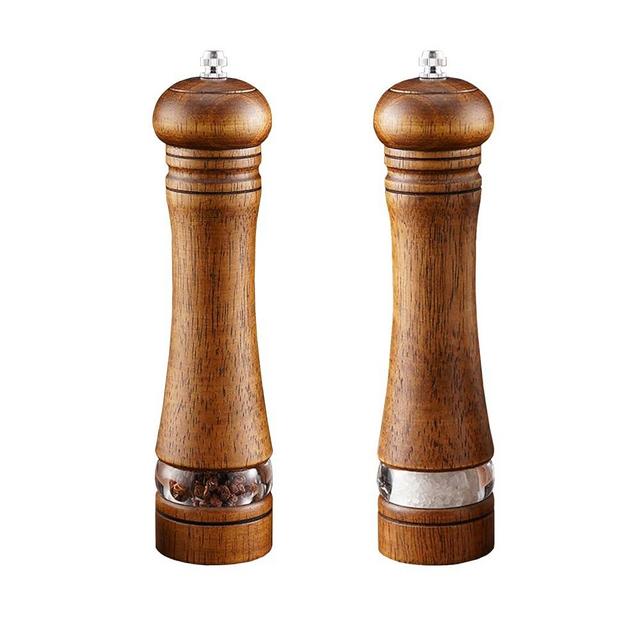 Nedyfix 2Pcs Salt and Pepper Grinder, with Acrylic Visible Window Ceramic Grinding Manual Grinder