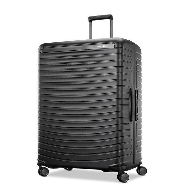 Framelock Max 29" Large Checked Hardshell Zipperless Luggage - Highly Secure Integrated Eazylock™ Mechanism - RightHeight™ Adjustable Handle - 360° Spinner Wheels - Airline Approved - Asphalt Black